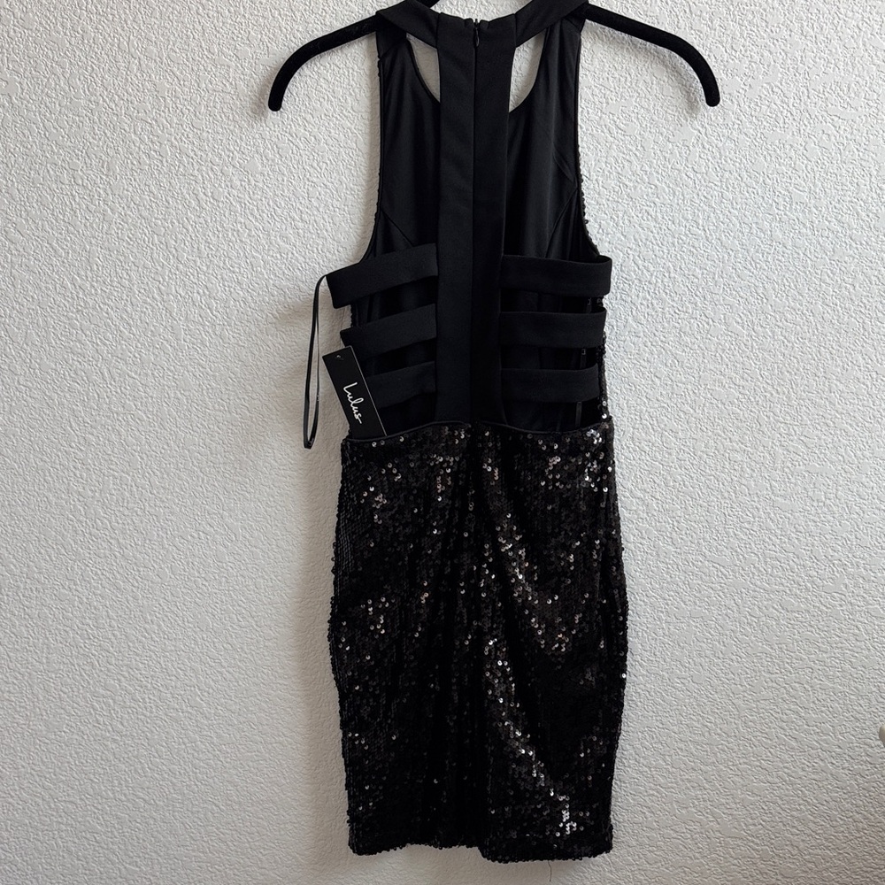 Lulu’s Elegant Black Sequin Dress Size XS